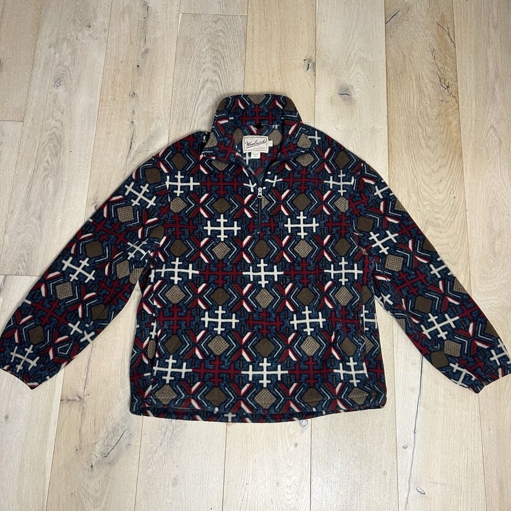 Woolrich Aztec Fleece Pullover 1/4 Zip Women’s Size Large Outdoor Jacket